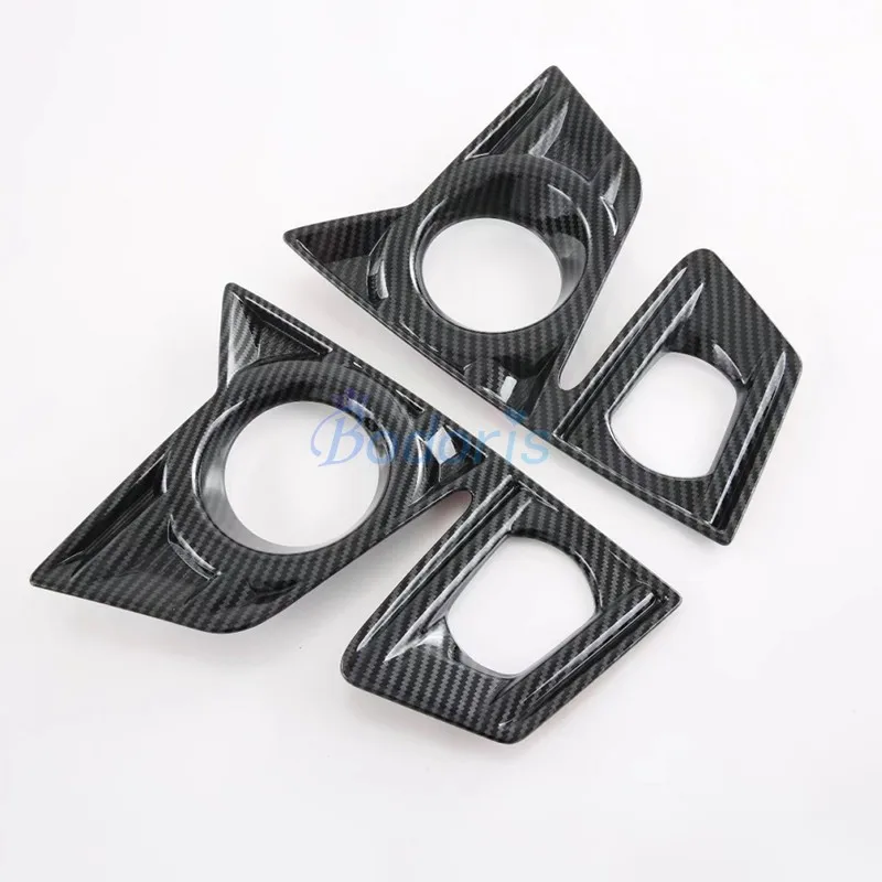 

Carbon Fiber Color Front Fog Light Lamp Cover Trim Foglight Bumper Garnish Molding Ring For ISUZU DMAX D-MAX D MAX 2021 2022