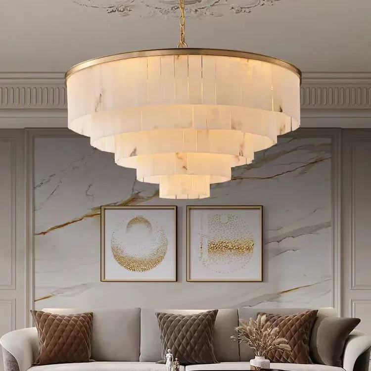 All copper marble living room chandelier light luxury dining room bedroom study wall decorative lamp