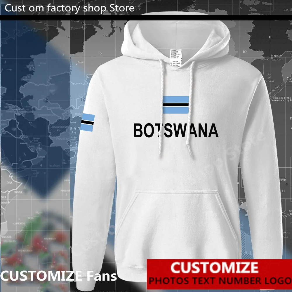 

Republic of Botswana Flag ​Hoodie Free Custom Jersey Fans DIY Name Number LOGO Hoodies Men Women Fashion Loose Casual Sweatshirt