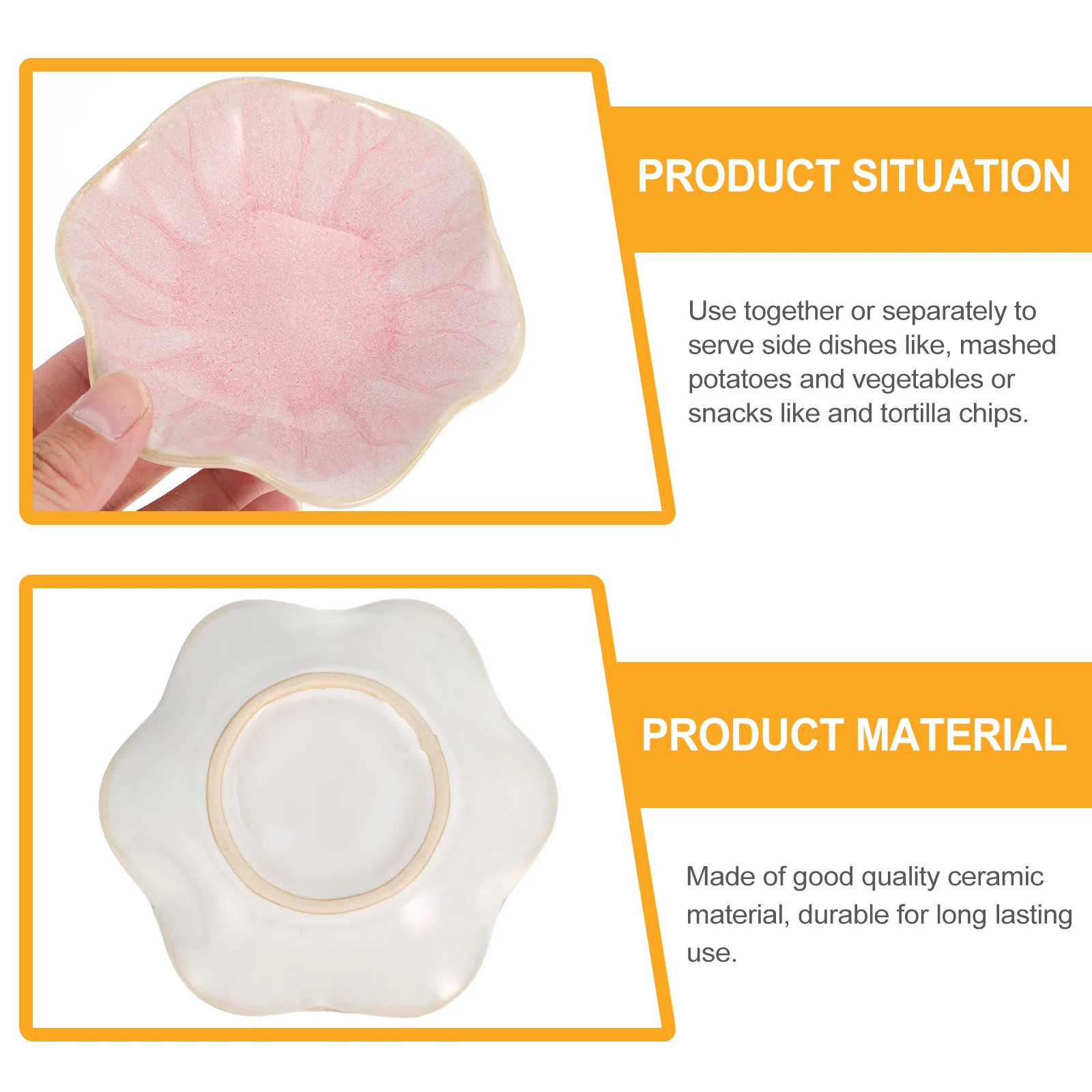 

1Set Ceramic Sauce Dishes Lotus Leaf Shape Snack Plates for Home Restaurant Use Assorted Color Long Lasting