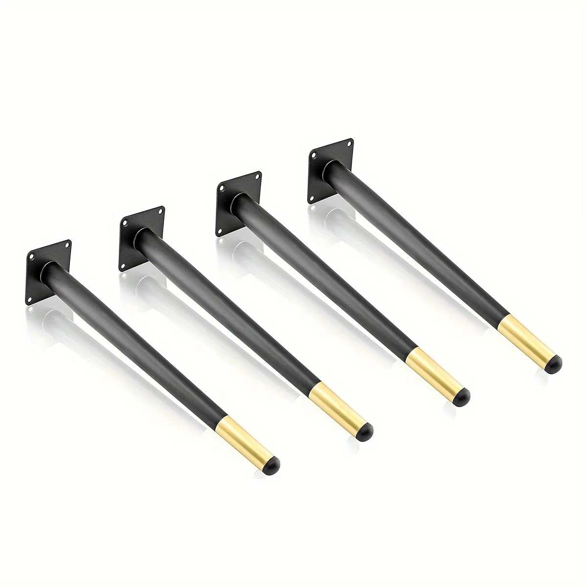 4pcs 72cm Furniture Legs Modern Style Angled Metal Sofa Legs Home DIY Project for Couch Cabinet Table with Anti-Slip Pads