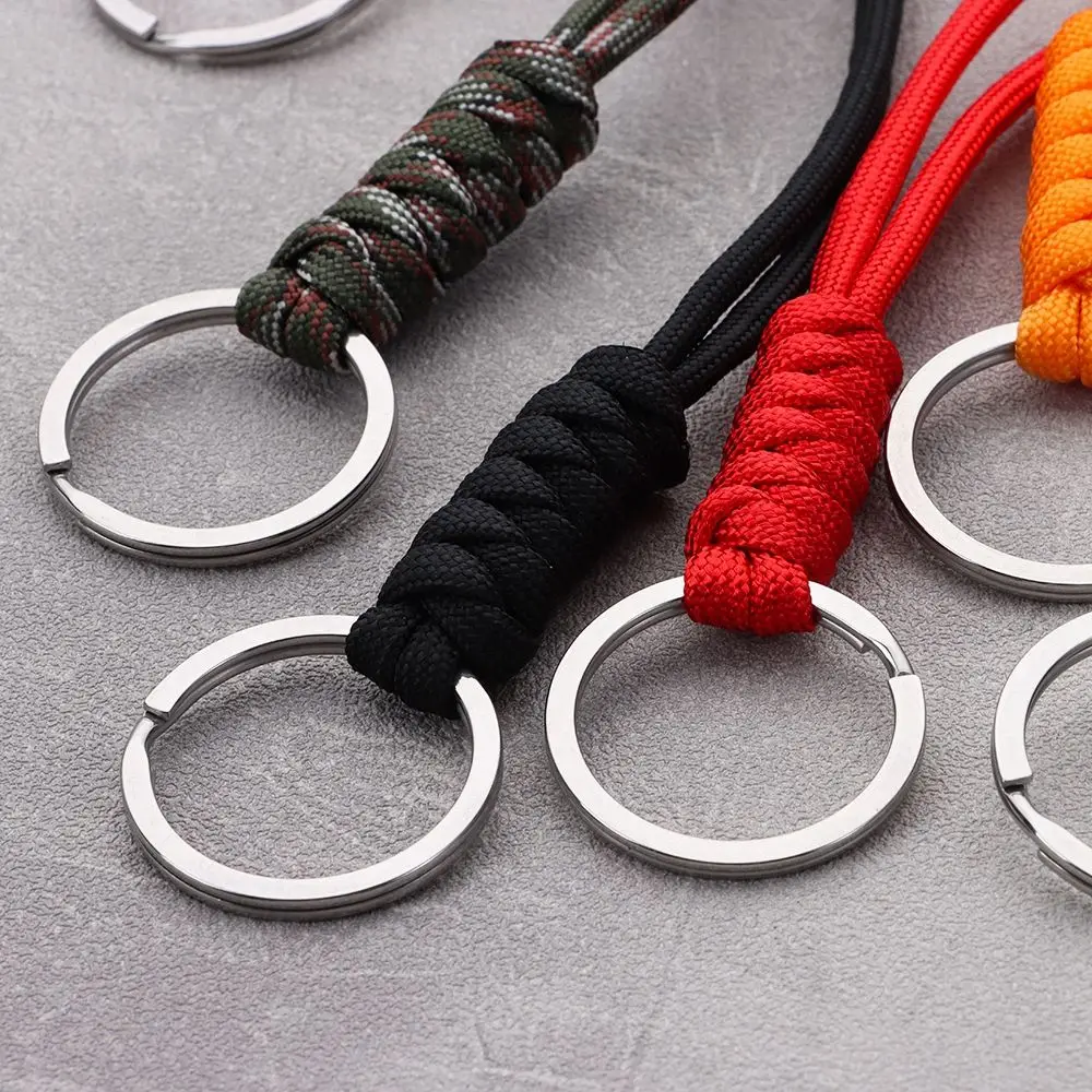 새로운 45cm/14cm Paracord 키 체인 매는 밧줄 20 스타일 라운드 버클 비상 생존 도구 야외 도구
