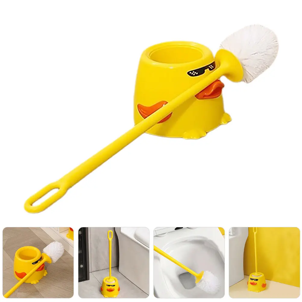 

Набор щеток для унитаза Duck: мягкая щетина, длинная ручка, декоративный очиститель для ванной комнаты, инструмент для чистки унитаза, декор для ванной