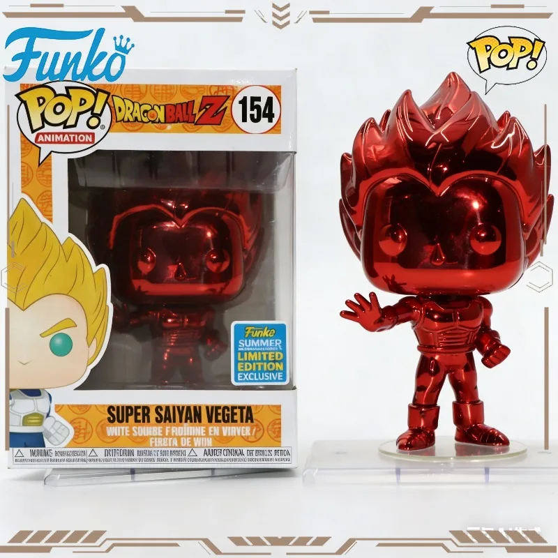 FUNKO POP Original Dragon Ball Z SUPER SAIYAN VEGETA 154 Figura de Acción Juguetes para Niños y Niñas Regalo Coleccionable Modelo Adornos
