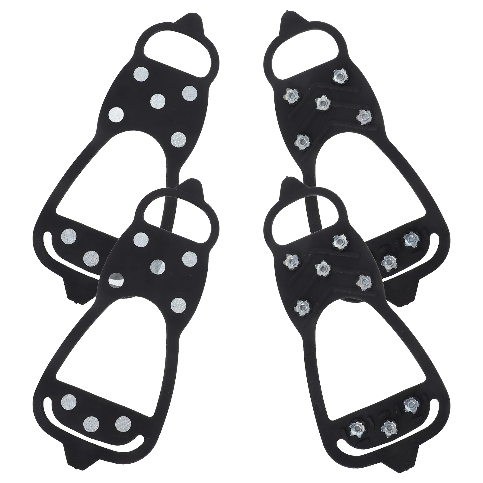 

2PCS Anti Slip Shoe Studs Walk Traction Cleats Black Pe Crampons Non Slip Covers Climbing Equipment Winter Fishing Boots