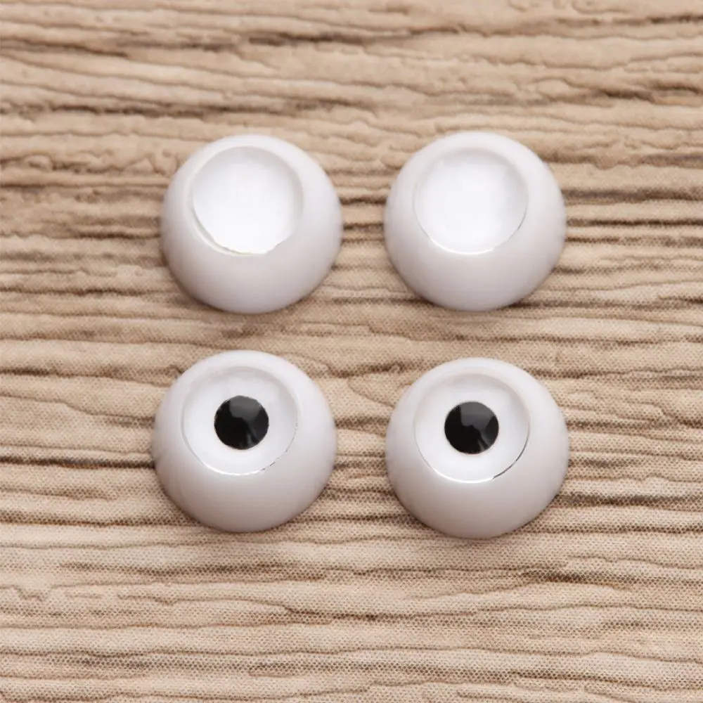 1Set 8~26mm Safety Acrylic Doll Eyes Half Round Eyeball Transparent&Black Eye Patch DIY Doll Toys Accessories Gifts