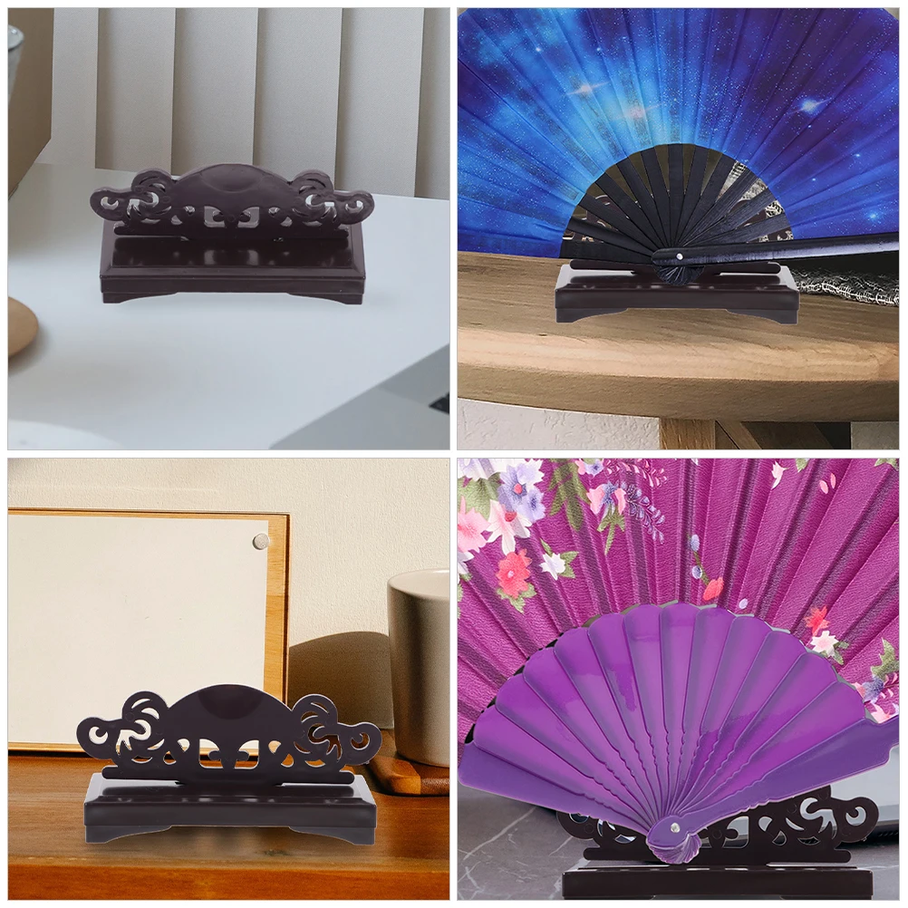 

3 Pcs Decorative Fan Holder Table Fans Display Base Hand Crank Japanese Handheld