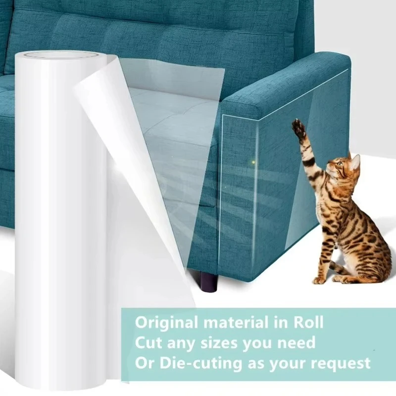 

Cat Scratch Deterrent Tape Furniture Protectors From Cats Transparent Self-Adhesive Pet Training Tape for Sofa Furniture Sticker