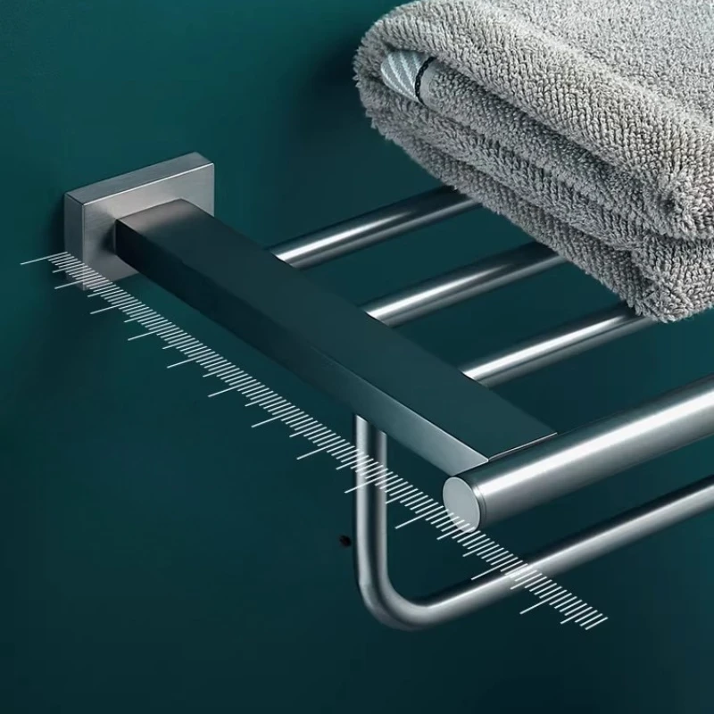 

Gray Brass Towel Rack Bathroom Thickened Wide Towel Rack Hanging Towel Bar Shelf