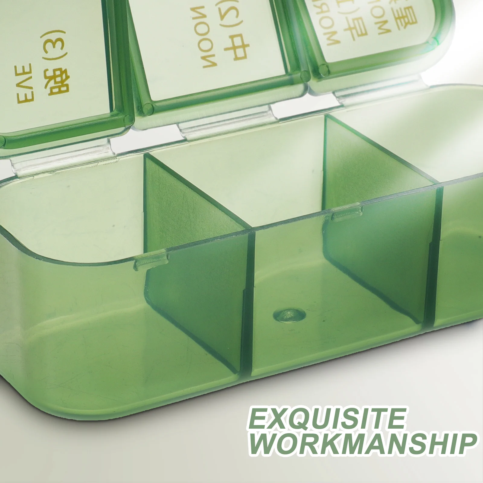

1 set Portable Pills Dispenser Compact Medicine Organizer Travel Pill Case Tight Seal Wear-Resistant Weekly Pill Box Vitamins