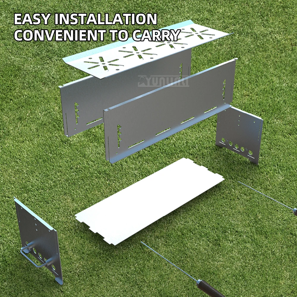 

Портативный гриль для кемпинга, автоматический вращающийся инструмент для барбекю, уличная кухонная утварь из нержавеющей стали с нескользящими ножками