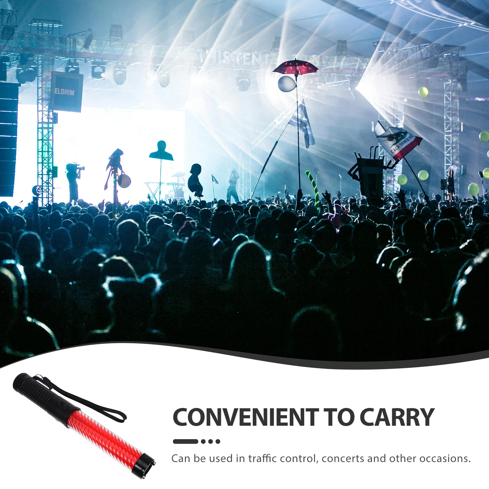 Traffic Wand Led Signal Stick For Concert Safety Traffic Control Reusable Party Decor Cheering Tool Emergency