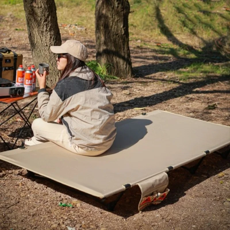 Camp Cot  Camping  Bed  Aluminum Alloy Folding Bed Ultra-Light Lightweight Outdoor Camping Tent Self-Driving Lunch Break 4 Rods