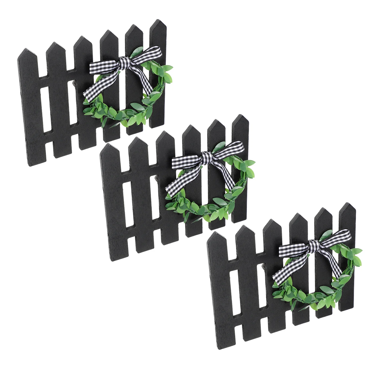

3Pcs Simulation Wooden Fence Miniature for Garden Ornament - Compact Fence Decor Ideal for Landscape Scene and Indoor Outdoor