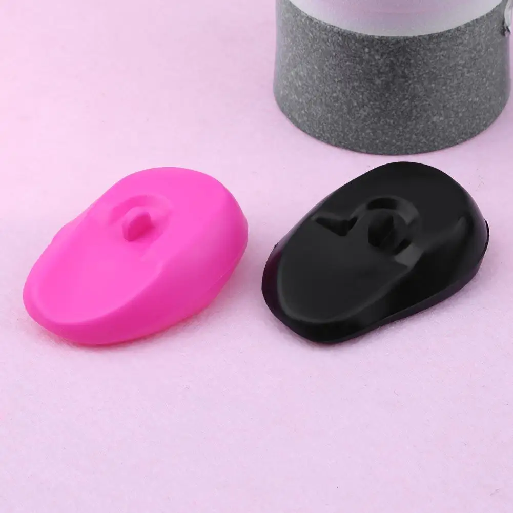 

1 Pair Salon Hair Dye Silicone Ear Cover Barber Shop Anti Staining(Black)