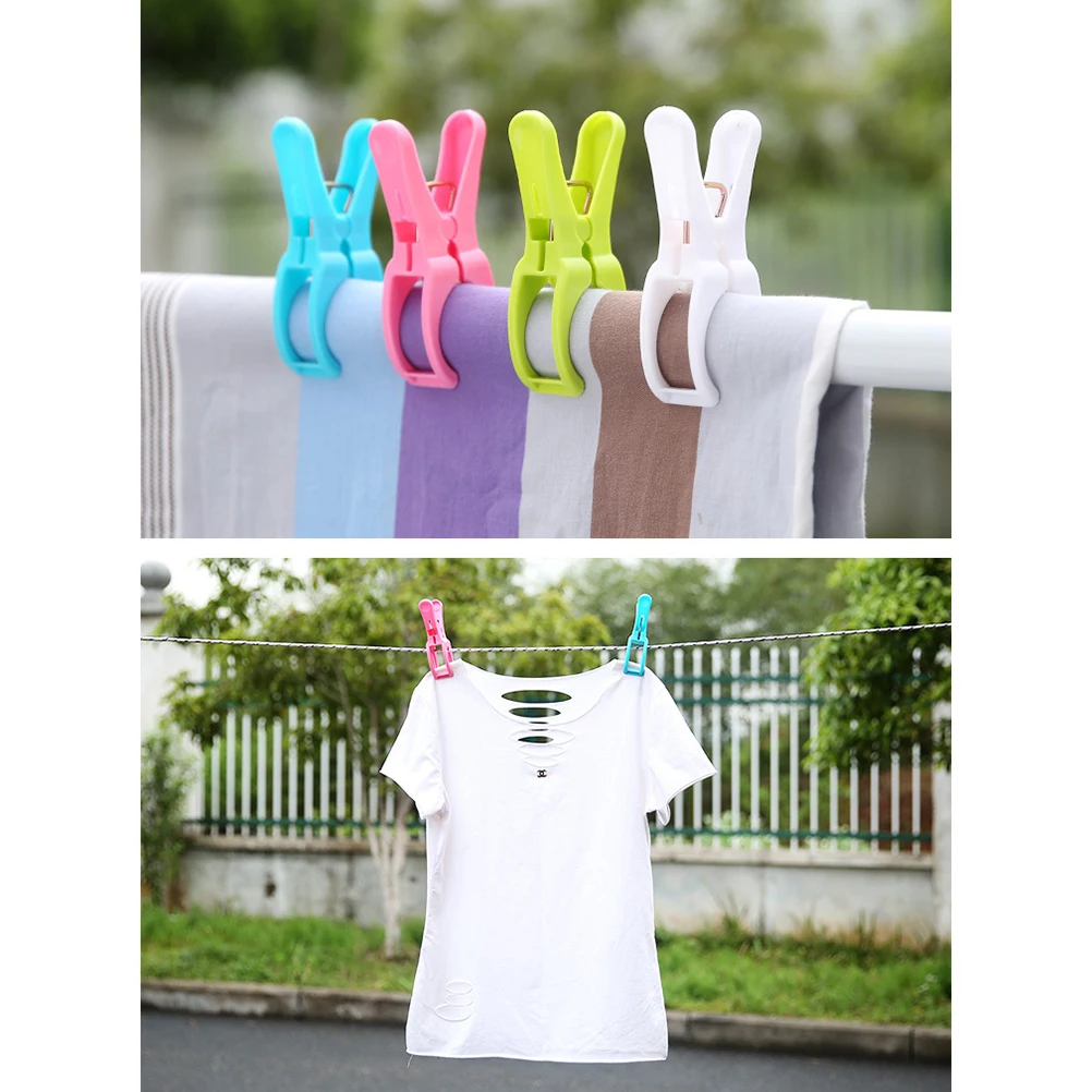 

20pcs Windproof Clothes Clips Plastic Quilt Clamps Strong Clothing Drying Clips Non Slip For Home Use Assorted Color
