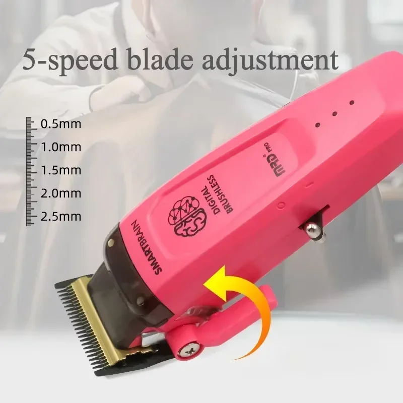 MRD Clippers Professional Full Metal Body High-Torque Digital Brushless Motor Cordless Hair Clipper for Barbers