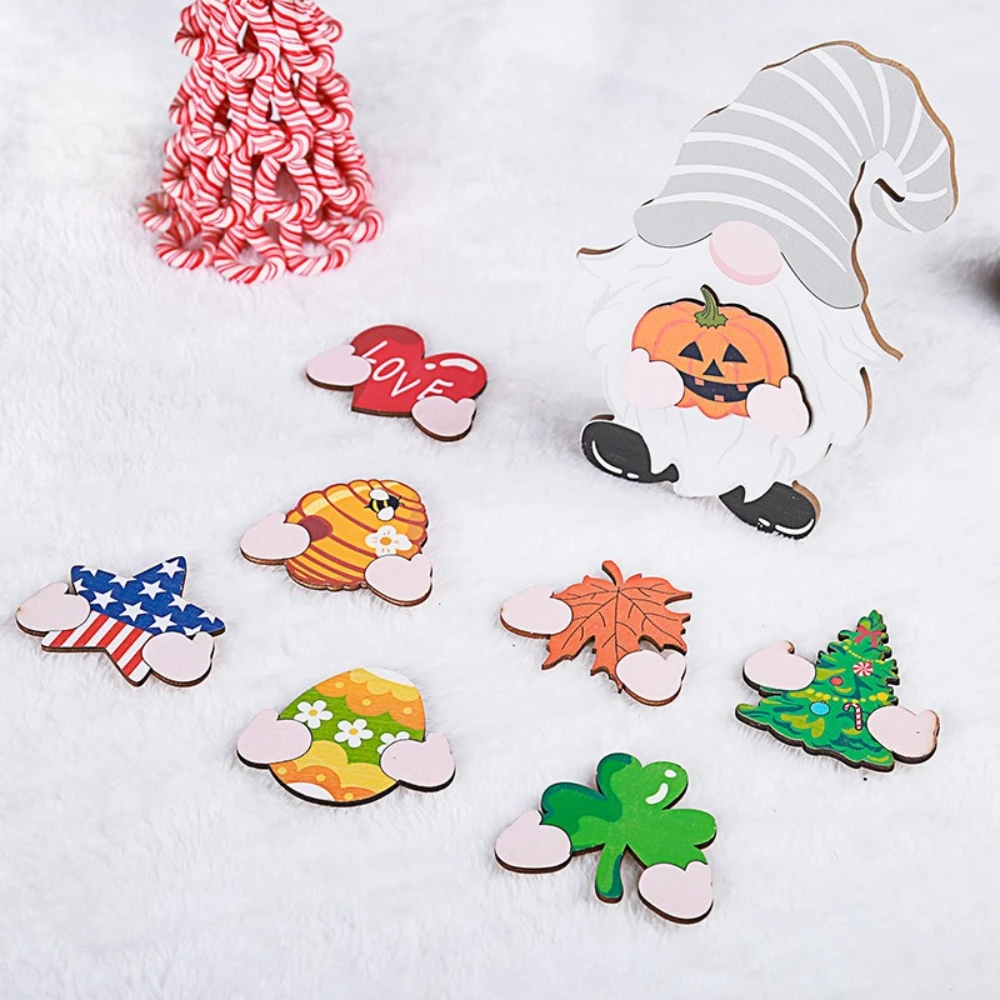 

18x9cm Wooden Rudolph Dwarf Doll Decoration Crafts Replace The Christmas Harvest and Halloween Independence Day Decor Item