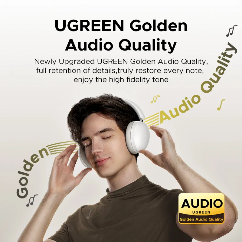 UGREEN Studio Max2 Wireless Bluetooth Headphones, 80H Playtime, HiFi Stereo Over Ear Headphones with Microphone, Bluetooth 5.4