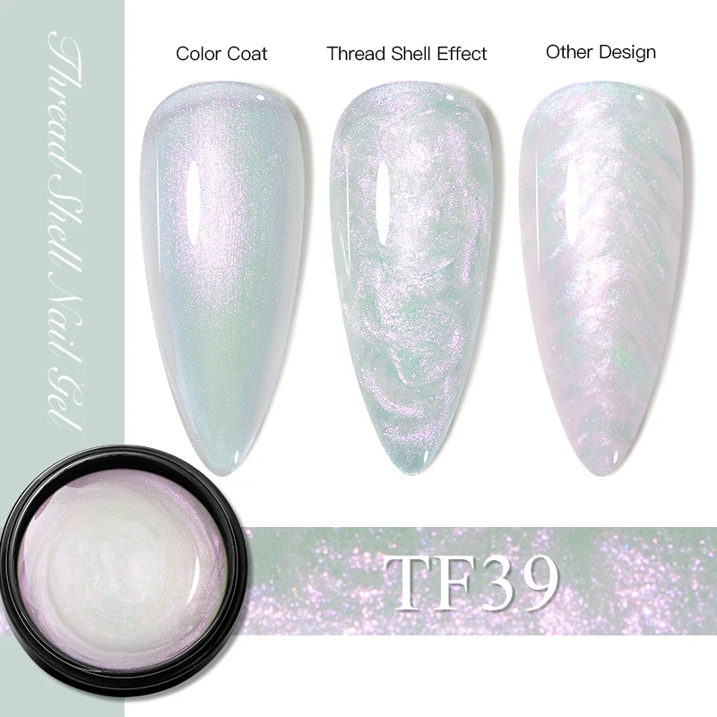 MEET ACROSS 5ml Thread Shell Nail Gel Polish Pearl Shell Varnishes Semi Permanent Soak Off UV LED Nail Art Gel For Manicure