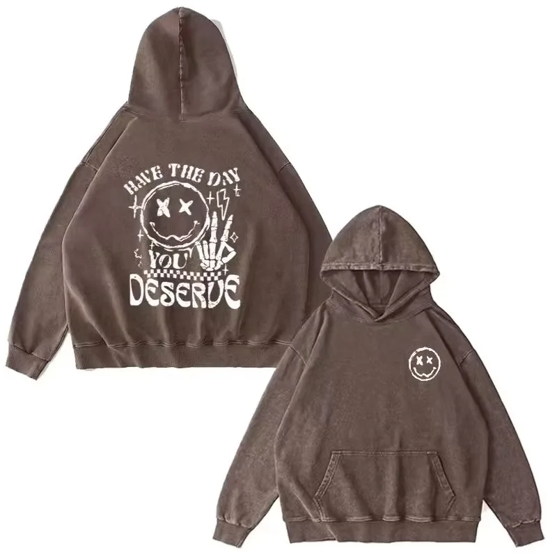 Мужская толстая толстовка с капюшоном, обеспечивает тепло осенью и зимой. С печатными дизайнами спереди и сзади. Уличный стиль.