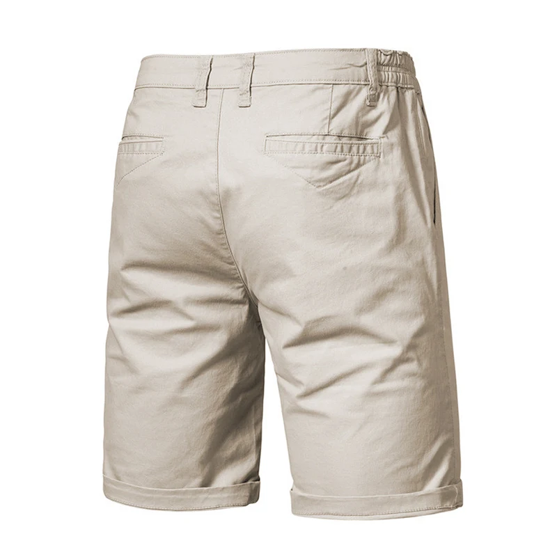 2024 Nieuwe Zomer 100% Katoenen Effen Shorts Heren Hoge Kwaliteit Casual Business Sociale Elastische Taille Heren Shorts 10 Kleuren Strand Shorts