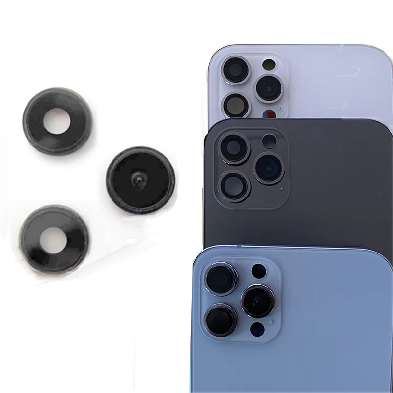 For iPhone X like 13pro Small Camera Lens With Frame Fake Camera Glass Ring Cap for DIY X to 13 pro Replacement Part