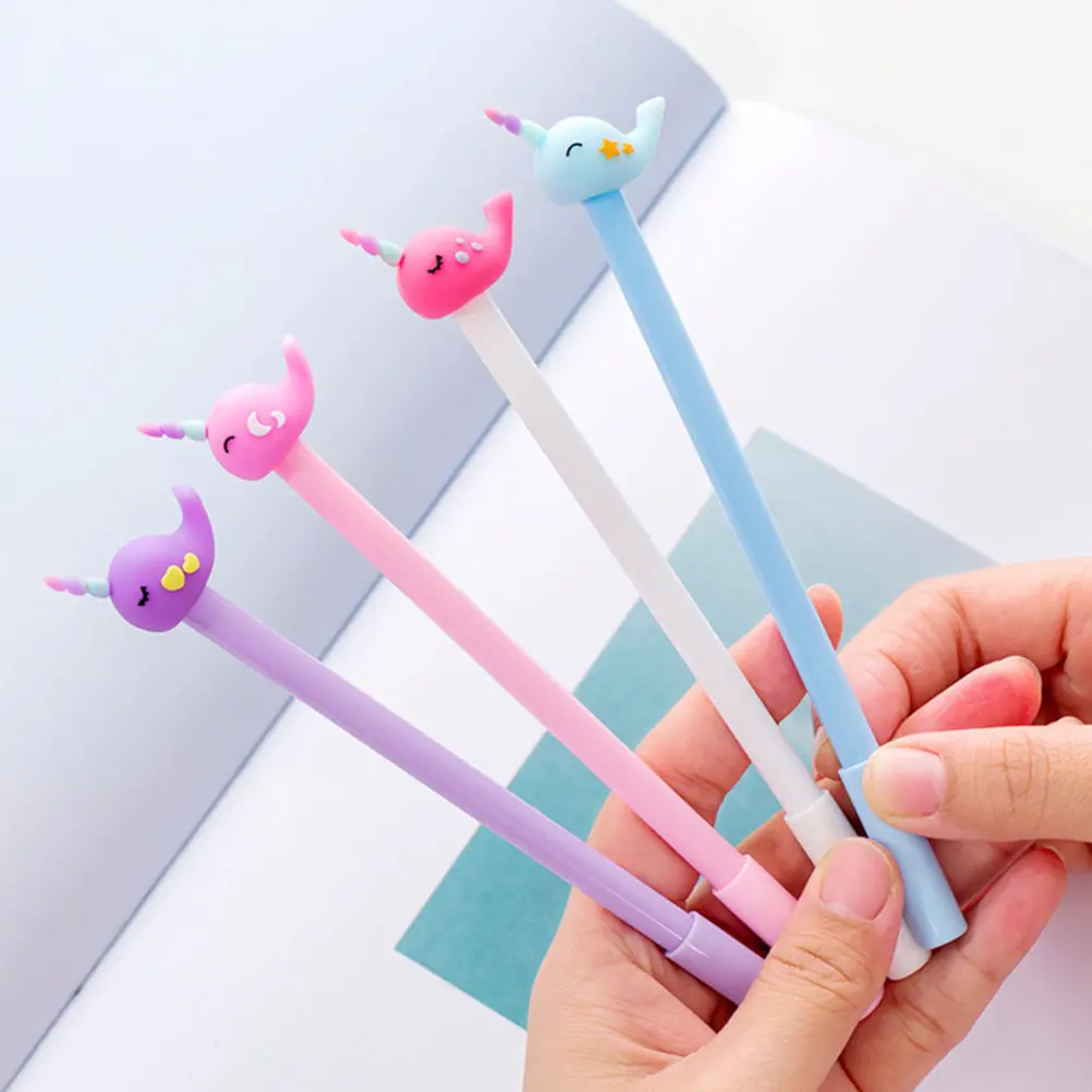 

12Pcs Animal Designed Gel Pens Narwhal Cartoon Style Comfort Grip Writing Pens for Students School Stationery Portable Study