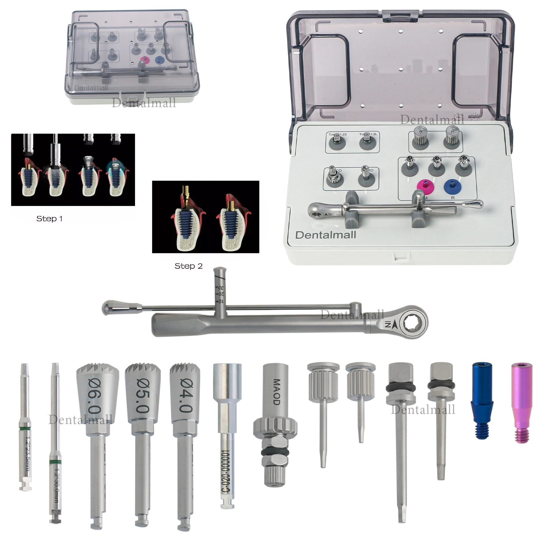 Dental Bone Profiler Torque Driver Implant Multi ABT Kit (12Pcs) For Hiossen