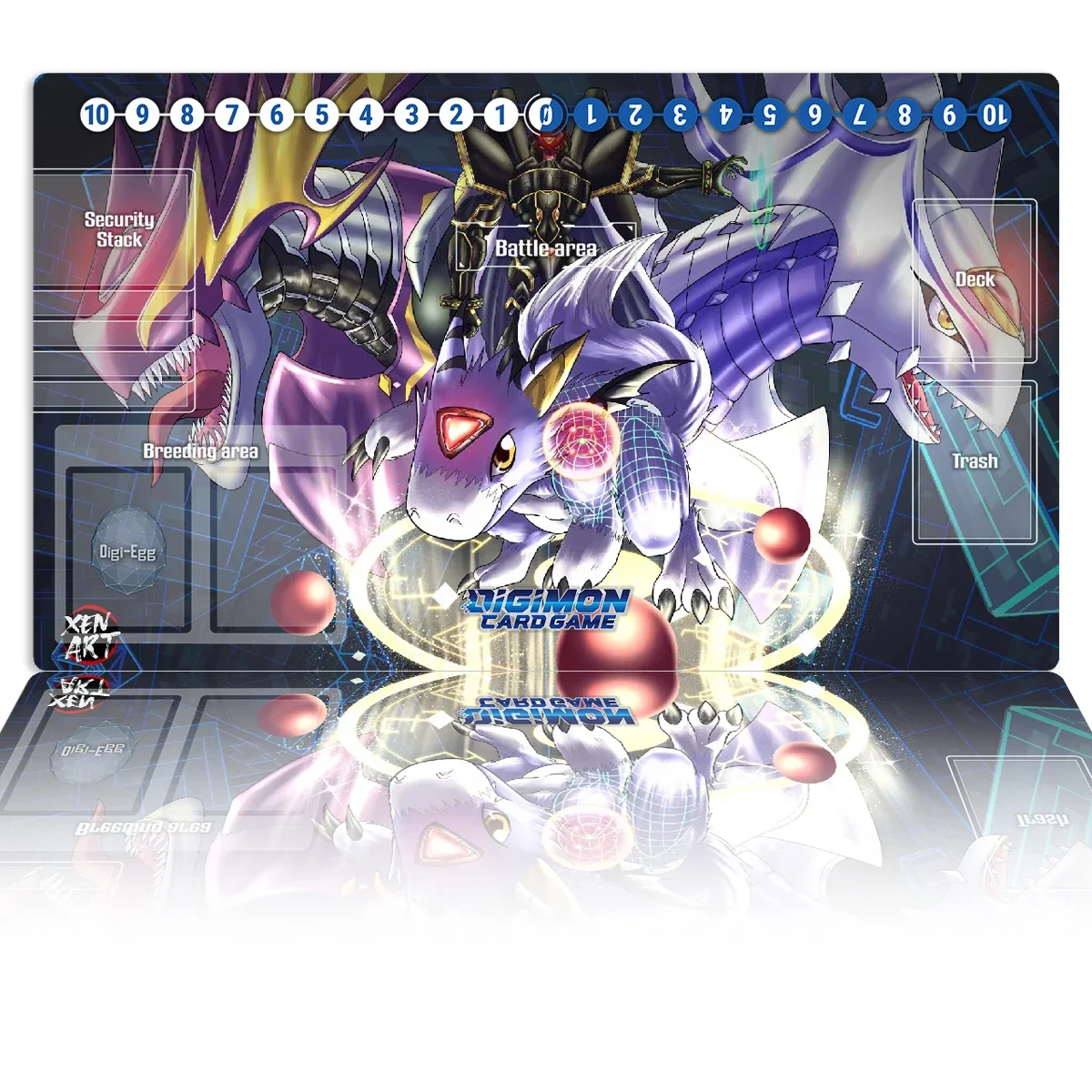 Digimon Playmat Dorumon Alphamon DTCG CCG Mat Board Game Trading Card Game Mat Custom Anime Mouse Pad Rubber Desk Pad Free Bag