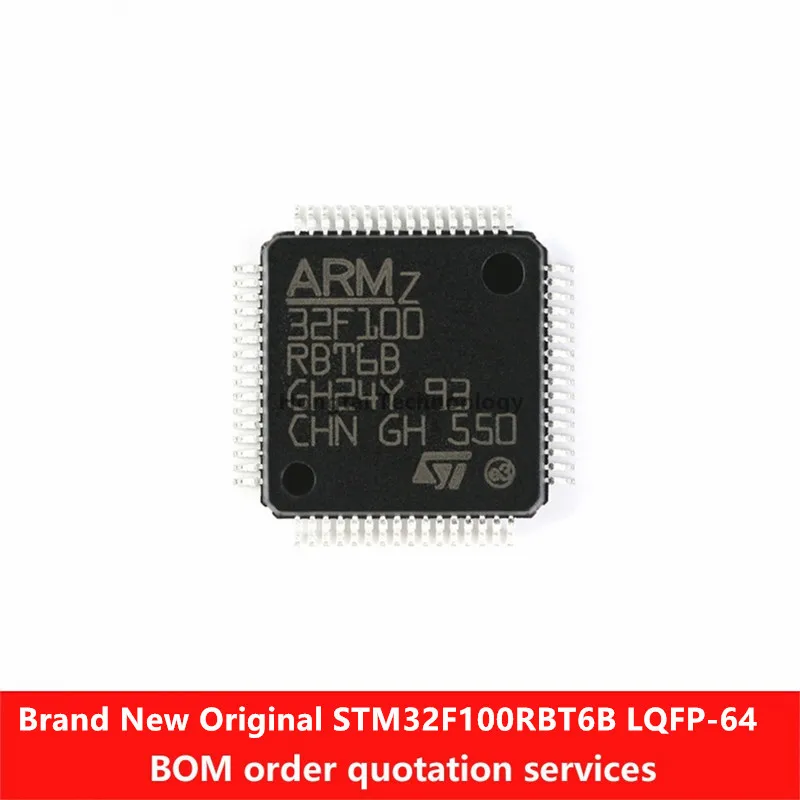 New Original STM32F100RBT6B LQFP-64 ARM Cortex-M3 32-bit Microcontroller