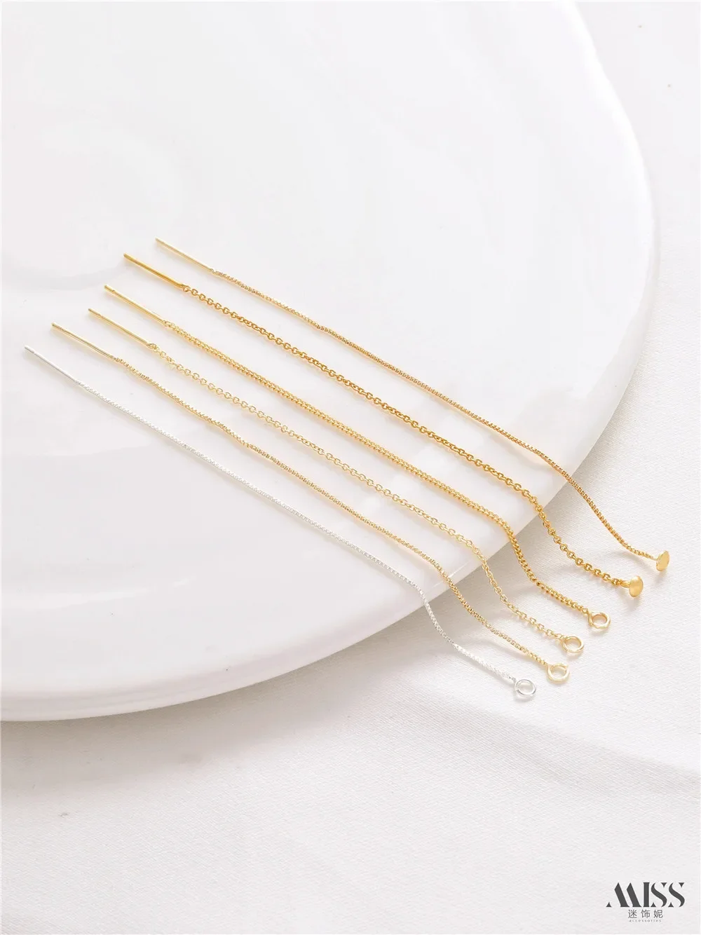 

Позолоченная 14-каратная золотая цепочка для ушей, плоская O-образная цепочка, боковая О-цепочка, ушная цепочка, серьги-крючки «сделай сам», аксессуары