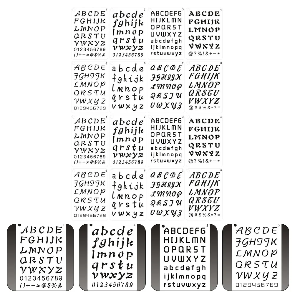 

24 Sheets Plastic Letter Number Stencils Alphabet Templates for DIY Craft Painting Wood Letter Stencils Templates