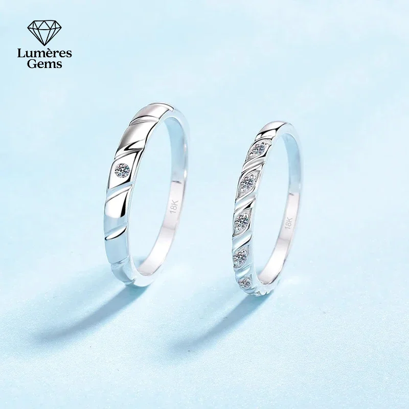 

Lover Engagement 18K Rose White Gold Women Men Wedding Band Moissanite Diamond Girlfriend Birthday Gift PT950 Platinum Rings