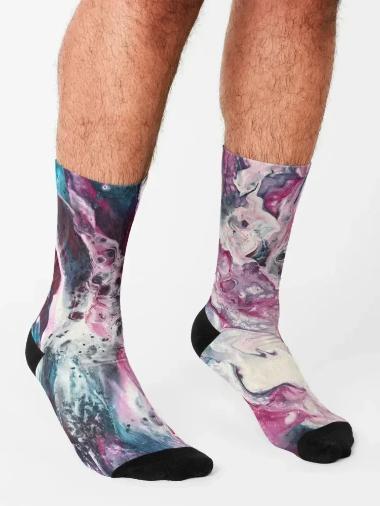 Paint Pouring Artwork Socks Lots anti-slip japanese fashion soccer anti-slip Man Socks Women's