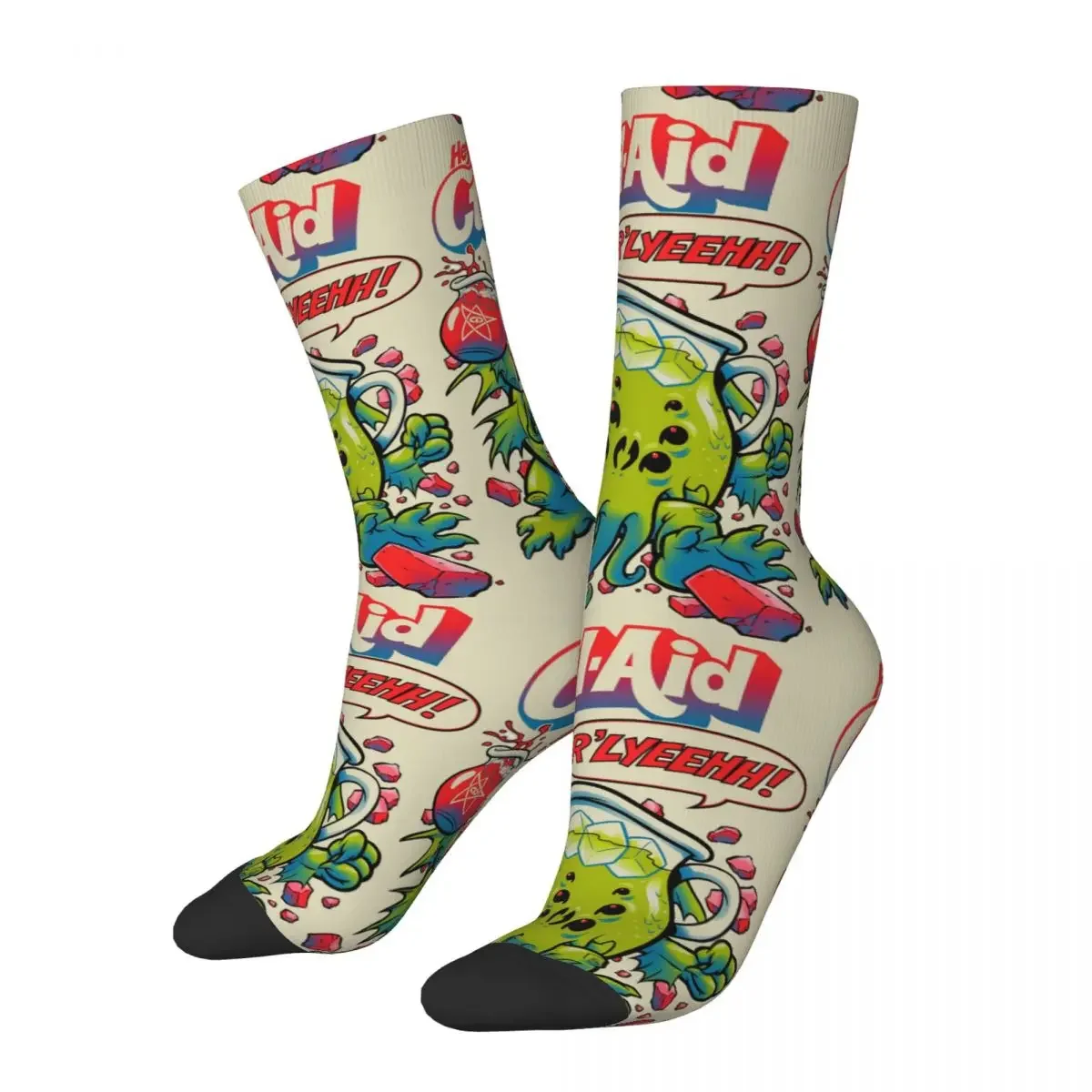 Hip Hop Vintage CTHUL-AID Crazy Men's Compression Socks Unisex Cthulhu Mythos Harajuku Seamless Printed Funny Happy Crew Sock