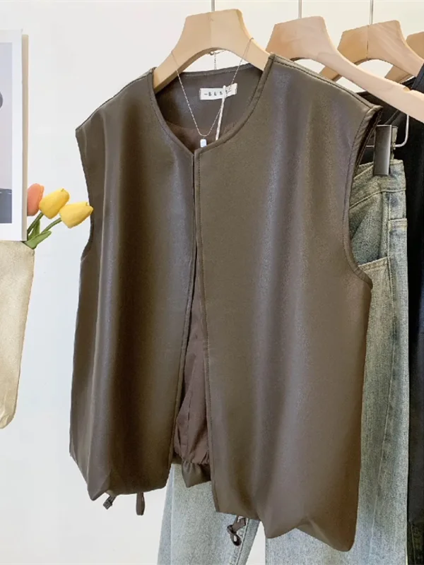 

Faionable Casual Svel Vest Women plus Size Autumn New Sle Versatile Top Ele Aosphere plus Size Beautiful MM