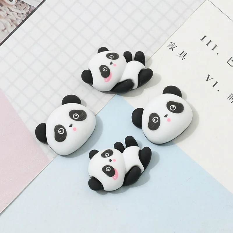 20Pcs cute Chinese Panda Flatback Resin Cabochons 24mm Reins Slime Scrapbook Craft DIY Embellishments Decor Headwear Accessories