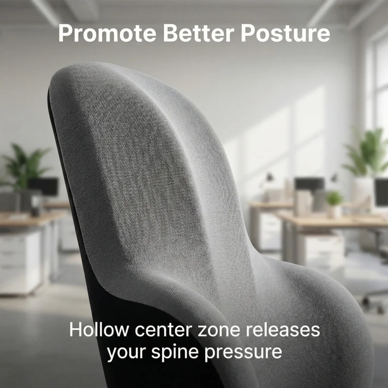 Lumbar Back Support Cushion 1pc Memory Foam for Car Office Gaming Chairs Postpartum Waist Support Pain Relief Pillow Home Gadget