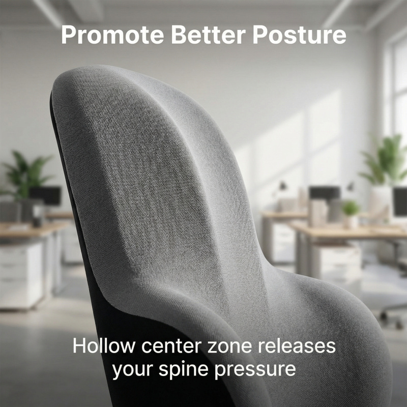  Lumbar Back Support Cushion 1pc Memory Foam for Car Office Gaming Chairs Postpartum Waist Support Pain Relief Pillow Home Gadget 