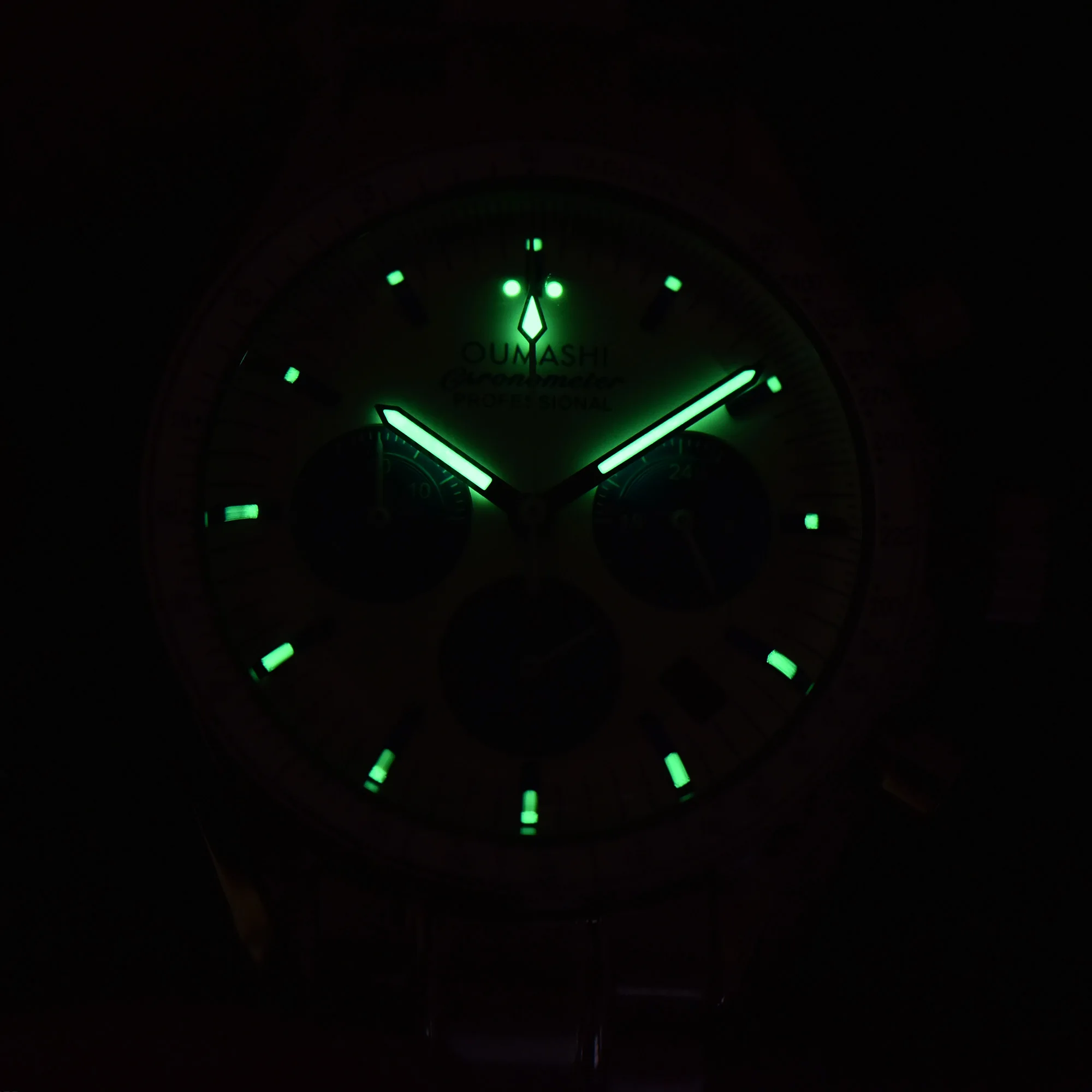 Reloj con movimiento de cuarzo VK63 para hombre, logotipo personalizable con estilo de carreras, vidrio recubierto automático de seis manecillas, sin logotipo