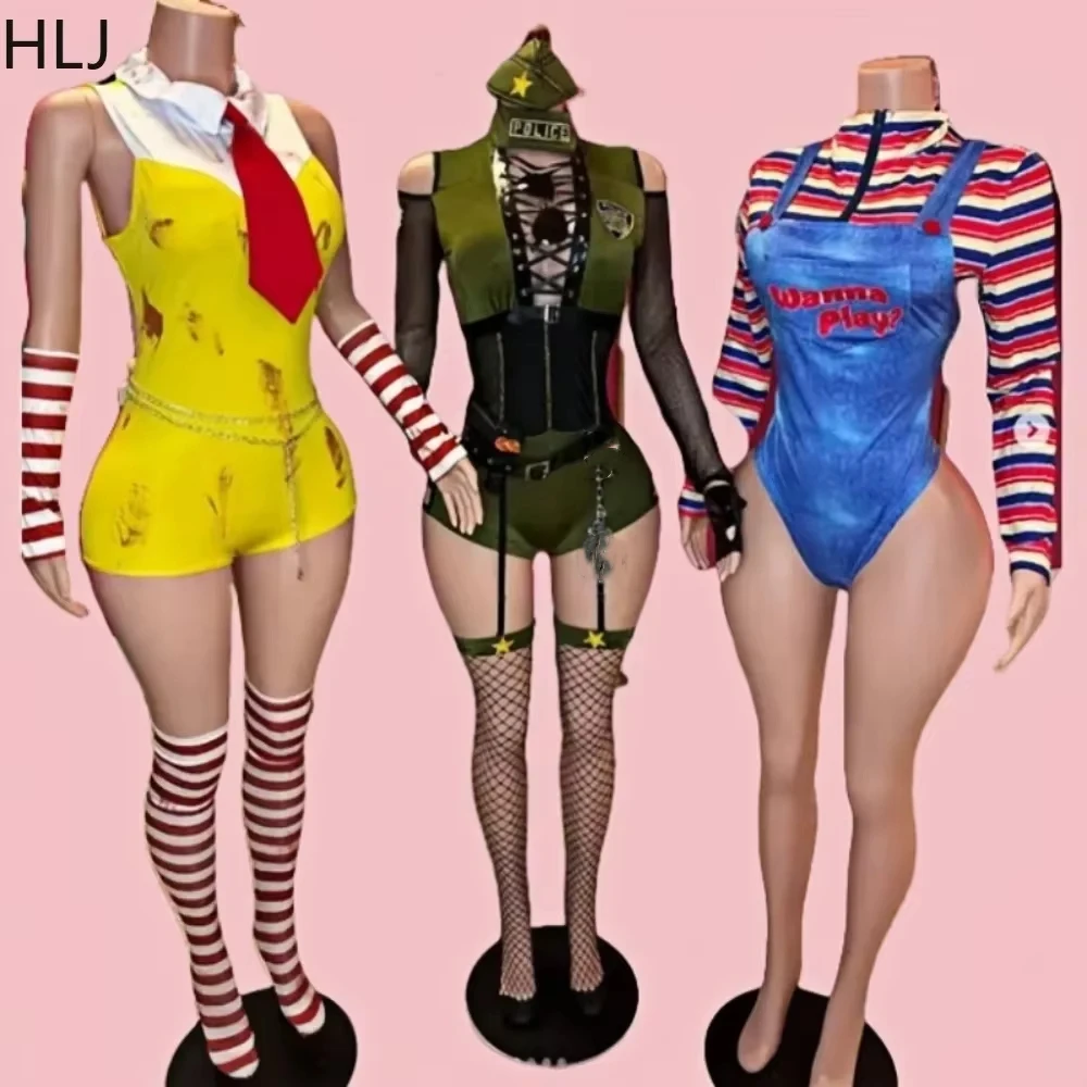 

HLJ&GG Sexy Lingerie Bodysuit Cosplay Costume Spider Women Two Piece Sets Roleplay Lingerie Hollow Romper Halloween Carnival