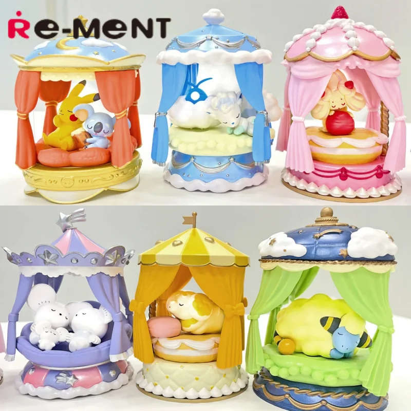 Echte Re-Ment Pokemon Nighty Night Collection Blind Box Pikachu Kawaii Speelgoed Cadeau Collectible Model Ornamenten Kerstcadeau