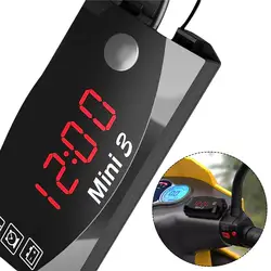 Motorcycle Car DC 6V-30V 3 In 1 Digital Time Clock Voltmeter IP67 Moniter Tester Battery Thermometer Voltage Waterproof Gau N1D9