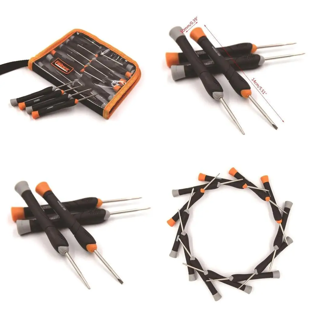 

652F Strong Screwdriver Bit Set with Canvas for Case Hand Screwdrivers Tools 12Pcs