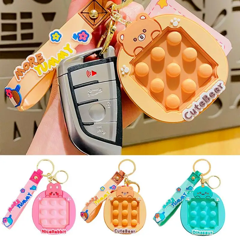 Pinch Keychain Toys soft Silicone Pinch Bubble PiToys Relaxing Sensory Toys 2 In 1 Maze Fidget Pendants For Car Backpack Bag