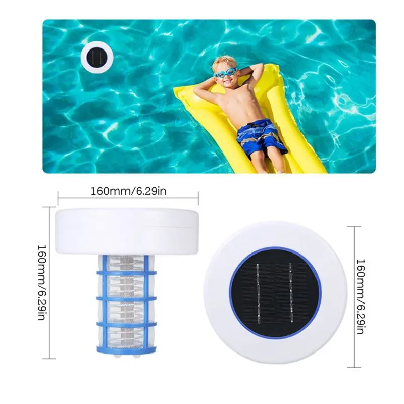 PZHI Solar Powered Pool Ionizer Cleaner, Swimming Pool SPA Fountain Disinfection Tool, Kills Algae Reduces Chlorine Up to 22000