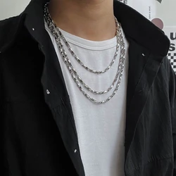 HNSP 3.8MM Mobius Stainless Steel Chain Necklace For Men Neck Fashion Jewelry Accessories 50CM-80CM Long Chains