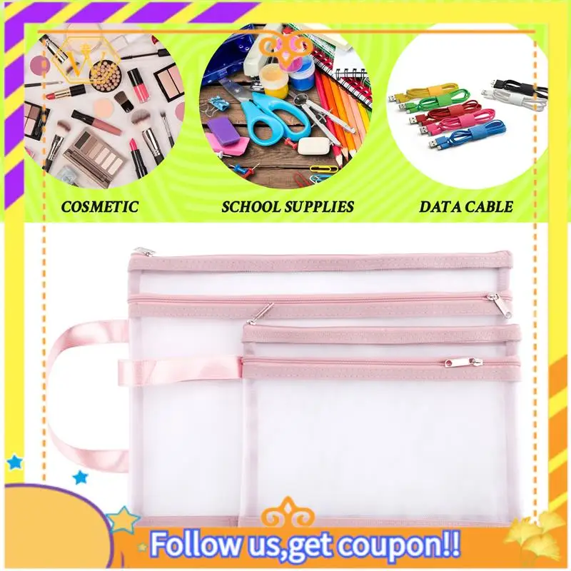 

Latest-10 Pack Colored Double-Layer Mesh Zipper Pouch Bags, Building Block Sets Toy Storage & Organization 5Pcs A4+5Pcs A5 Easy