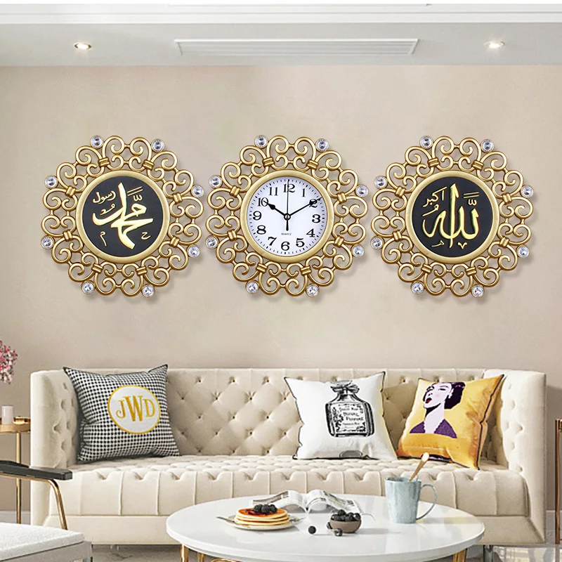 Decoration Creative Luxury Home Clock Wall Hanging Clocks With Gold Frame And Hollow Quartz Clock Orologio Da Parete Home Decorr